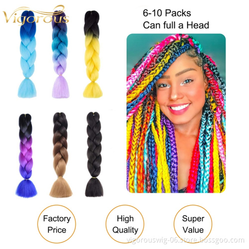 Vigorous twist crochet pre stretch wholesale ombre jumbo braids hair extensions for black women synthetic braiding hair